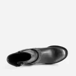 Boots TEXTO noir argenté esprit motard