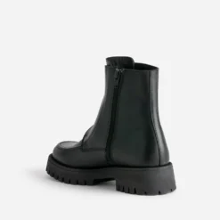 Boots TEXTO noir cuir maxi boucle