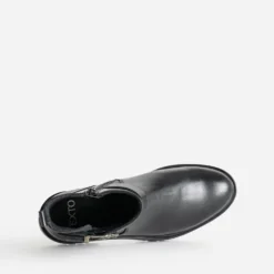 Boots TEXTO noir en cuir deux boucles