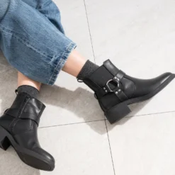 Boots TEXTO noir esprit motard