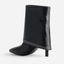 Boots TEXTO noir guêtre décor clous