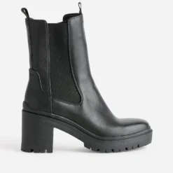Boots TEXTO noir à semelle crantée
