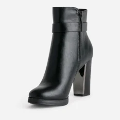 Boots TEXTO noir à talon haut