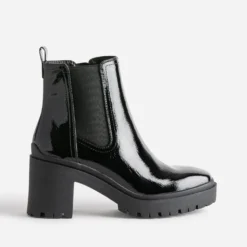 Boots TEXTO noir verni éco-conçu