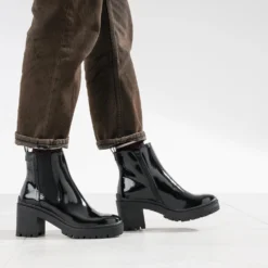 Boots TEXTO noir verni éco-conçu