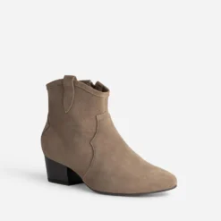 Boots Western ERAM FLEX beige cuir velours
