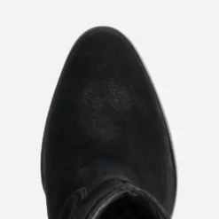 Boots western à talon noir cuir velours