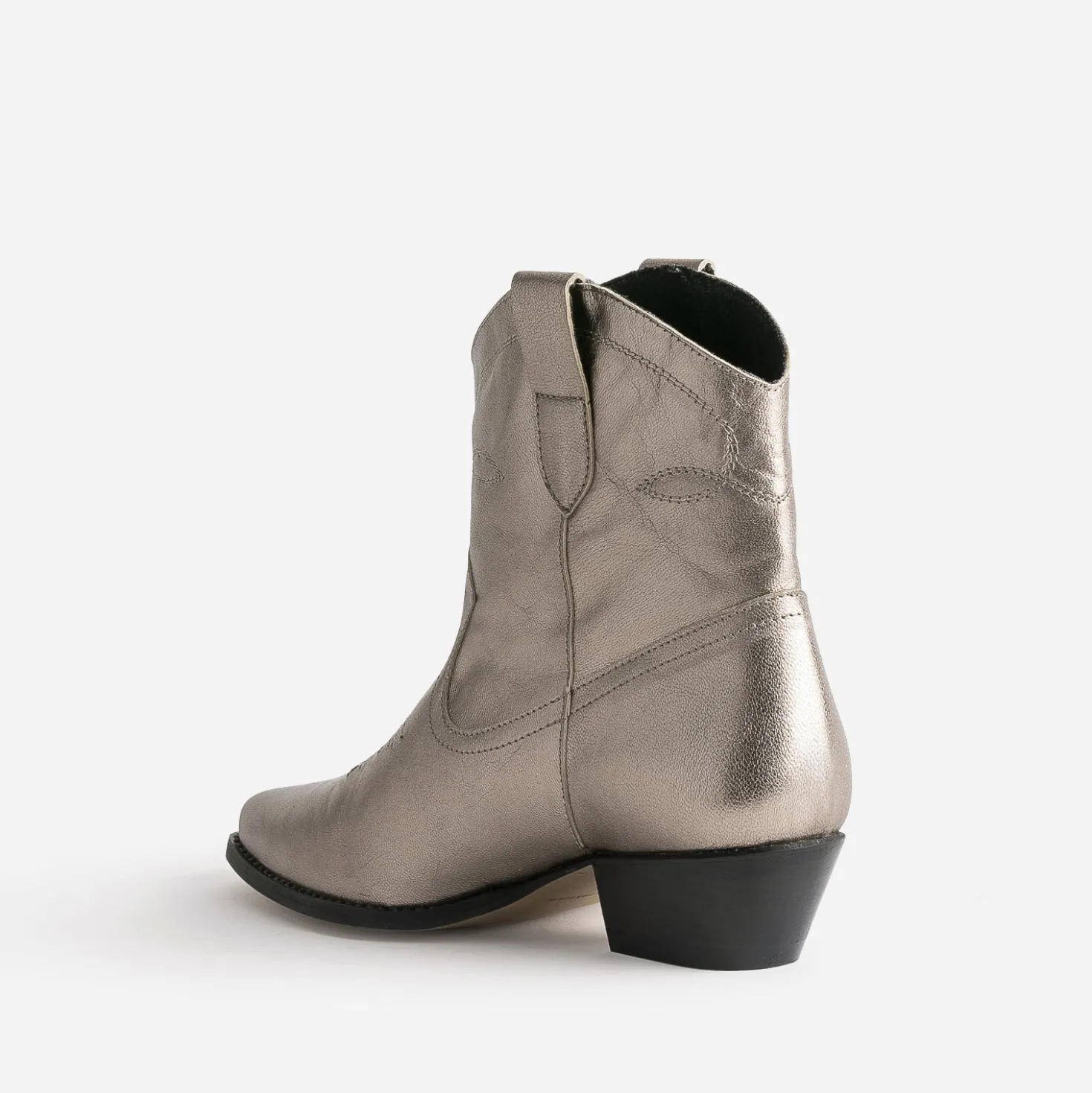 Boots western TEXTO doré en cuir