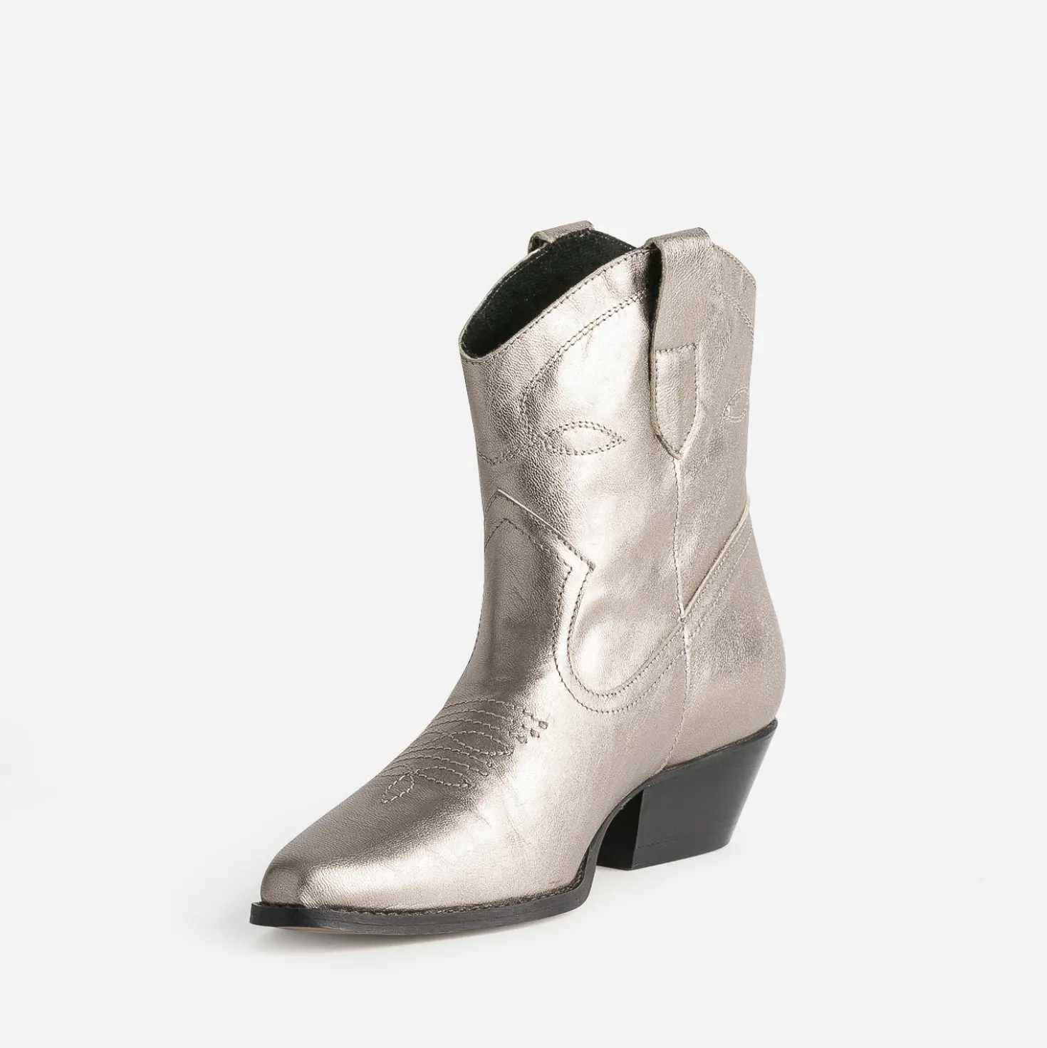 Boots western TEXTO doré en cuir