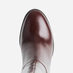 Botte bordeaux cuir à talon