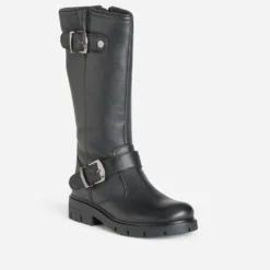 Botte BUGGY noir cuir esprit motard