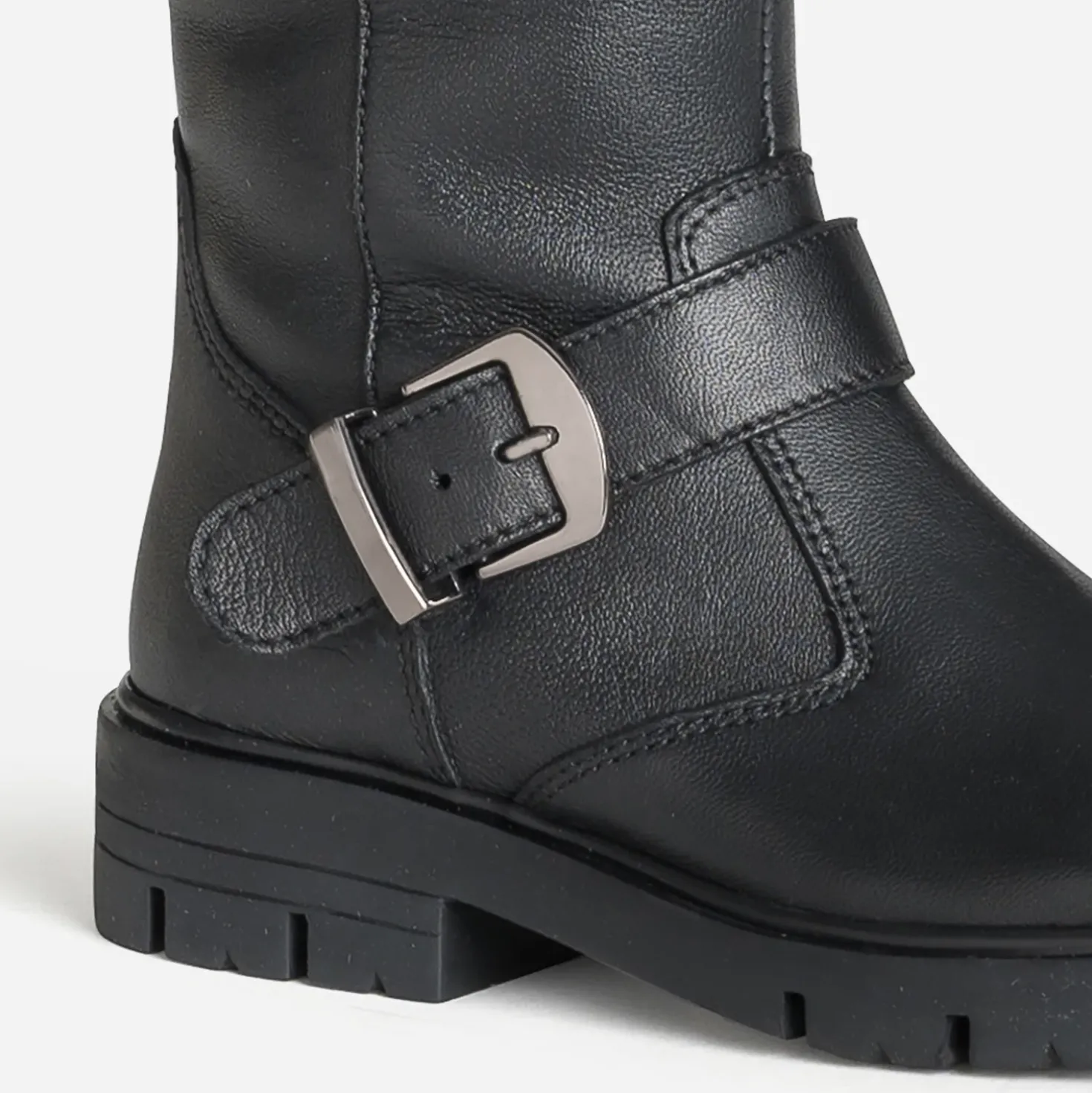 Botte BUGGY noir cuir esprit motard