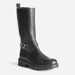 Botte BUGGY noire cuir bride coeur