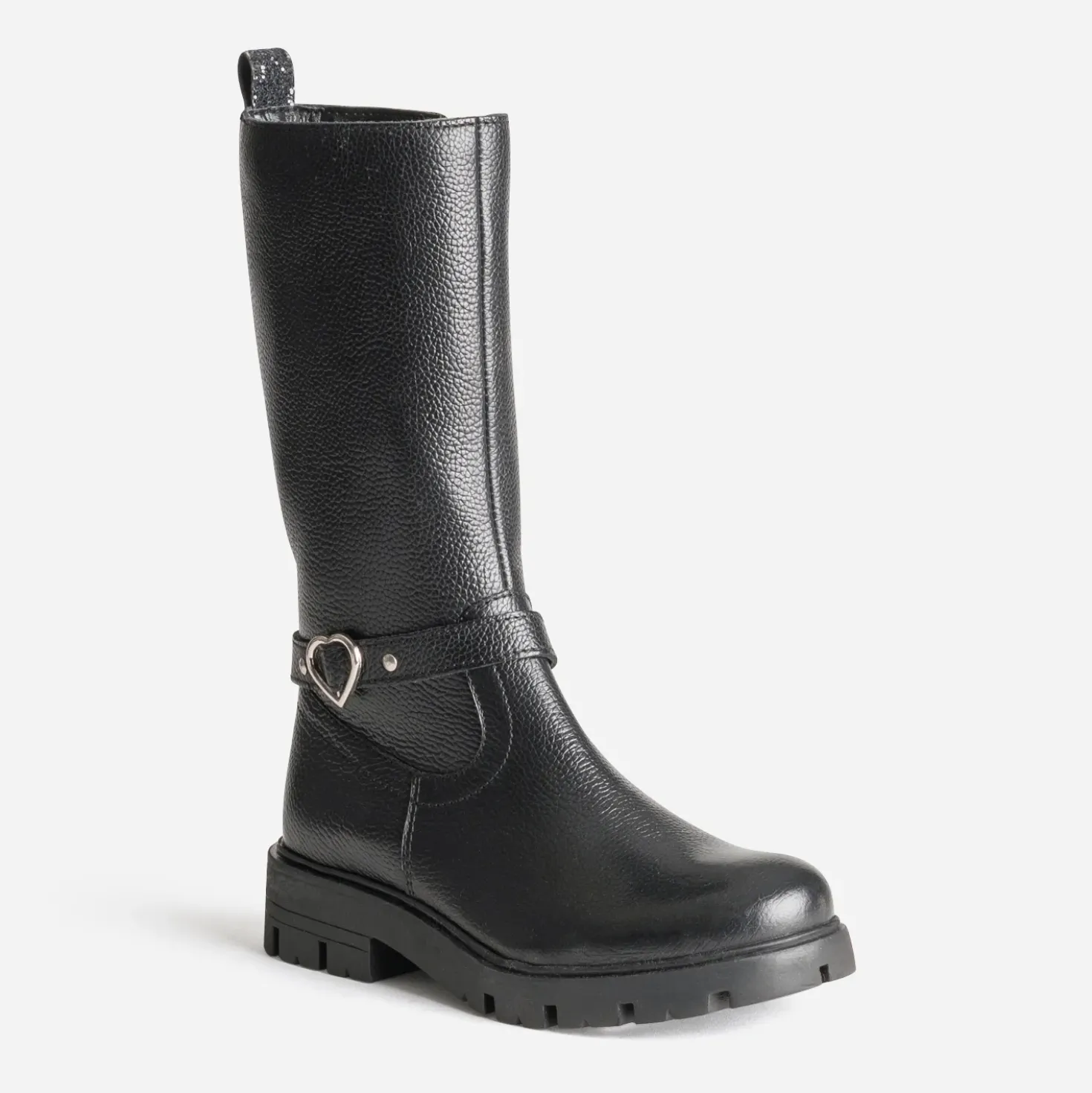 Botte BUGGY noire cuir bride coeur