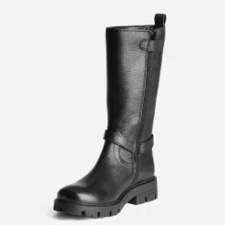 Botte BUGGY noire cuir bride coeur