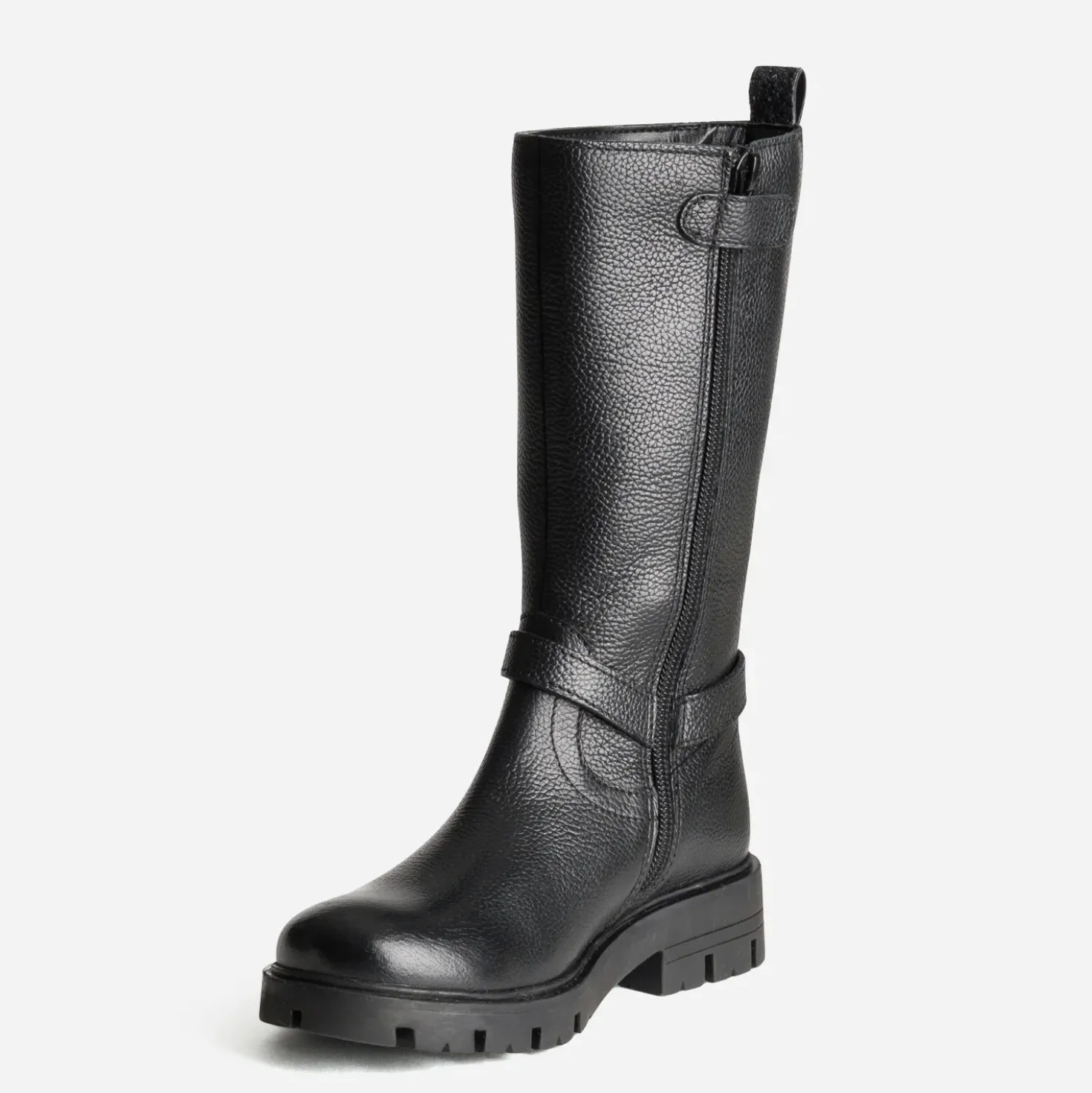 Botte BUGGY noire cuir bride coeur