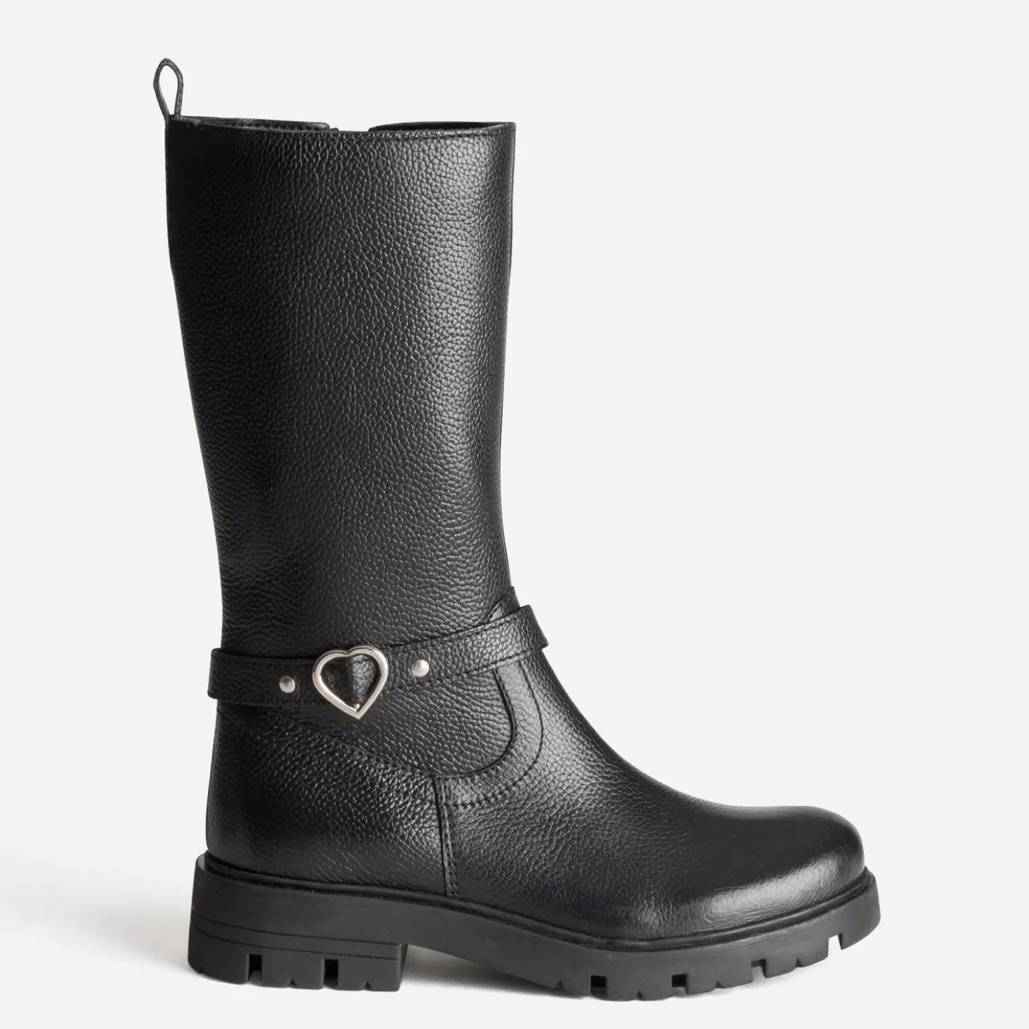 Botte BUGGY noire cuir bride coeur