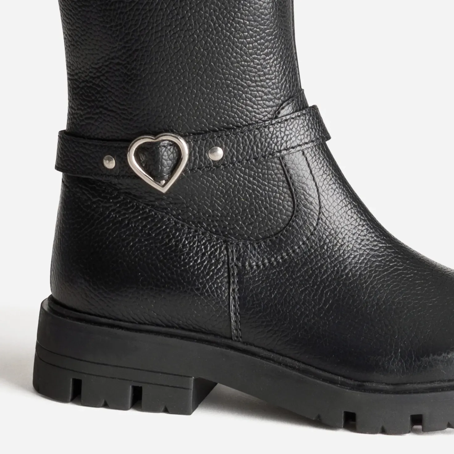 Botte BUGGY noire cuir bride coeur