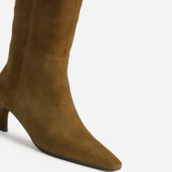 Botte camel cuir velours