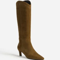 Botte camel cuir velours