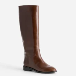 Botte cavalière camel cuir