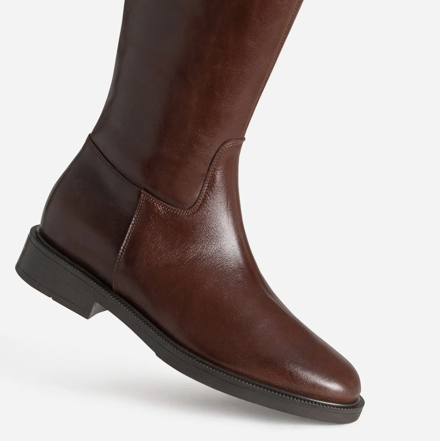 Botte cavalière marron cuir