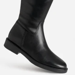 Botte cavalière noire cuir