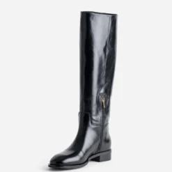 Botte cavalière noire cuir