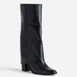 Botte fourreau noire cuir