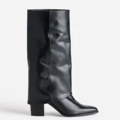 Botte fourreau noire cuir
