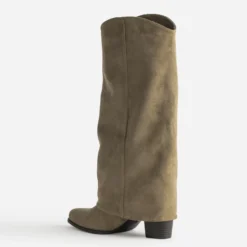 Botte fourreau taupe velouté