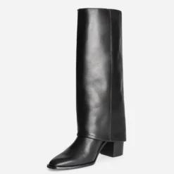 Botte fourreau TEXTO noire cuir à talon