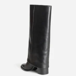 Botte fourreau TEXTO noire cuir à talon