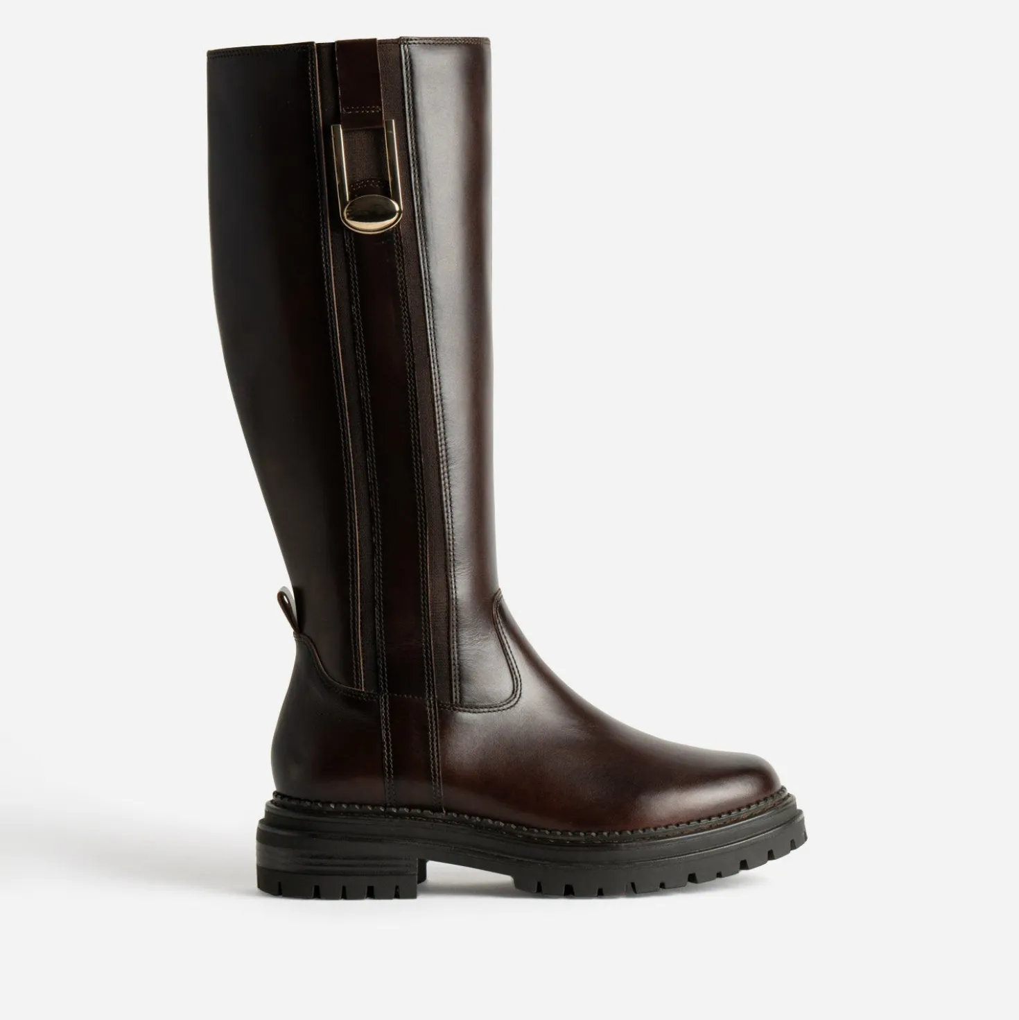 Botte marron cuir détail bijou
