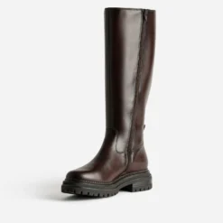 Botte marron cuir détail bijou