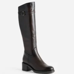 Botte marron cuir effet patiné