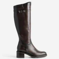 Botte marron cuir effet patiné