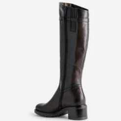 Botte marron cuir effet patiné