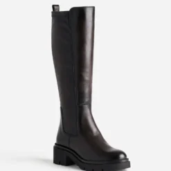 Botte marron cuir esprit motard