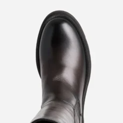 Botte marron cuir esprit motard