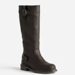 Botte marron détails boucles
