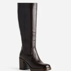 Botte marron en cuir esprit rétro