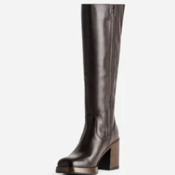 Botte marron en cuir esprit rétro
