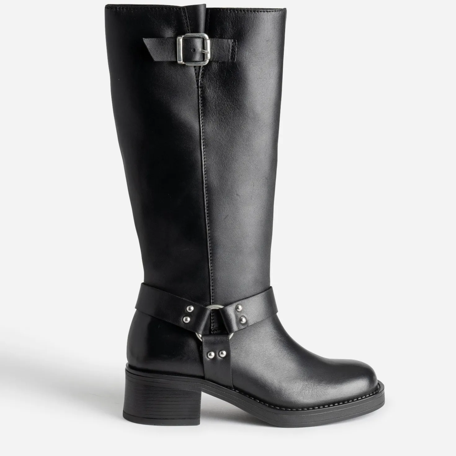 Botte motard TEXTO noire en cuir