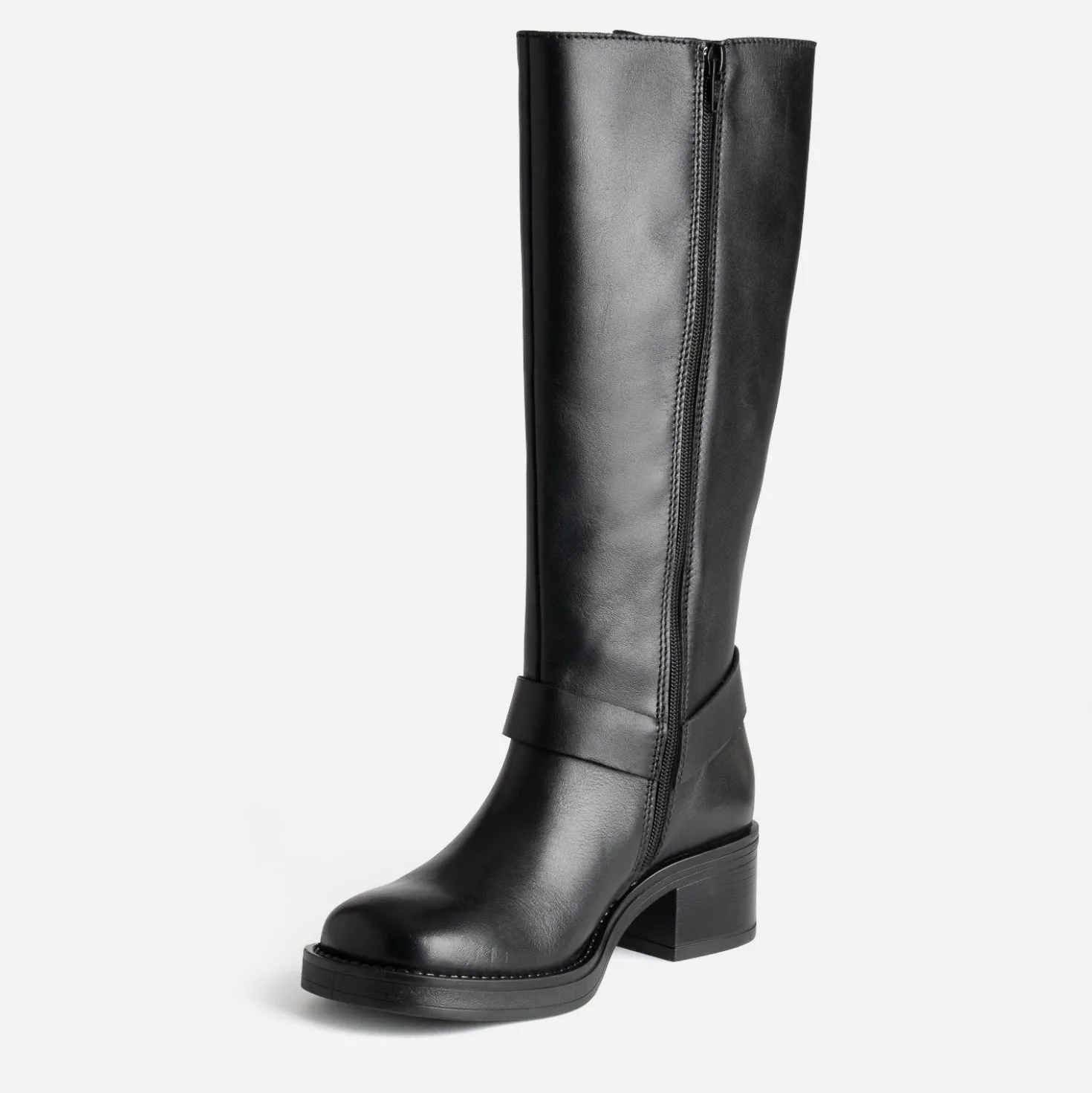 Botte motard TEXTO noire en cuir