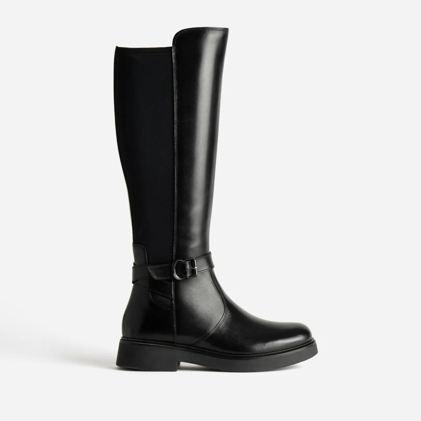 Botte noir cuir bi-matière