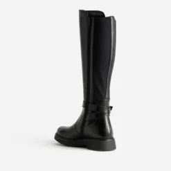 Botte noir cuir bi-matière