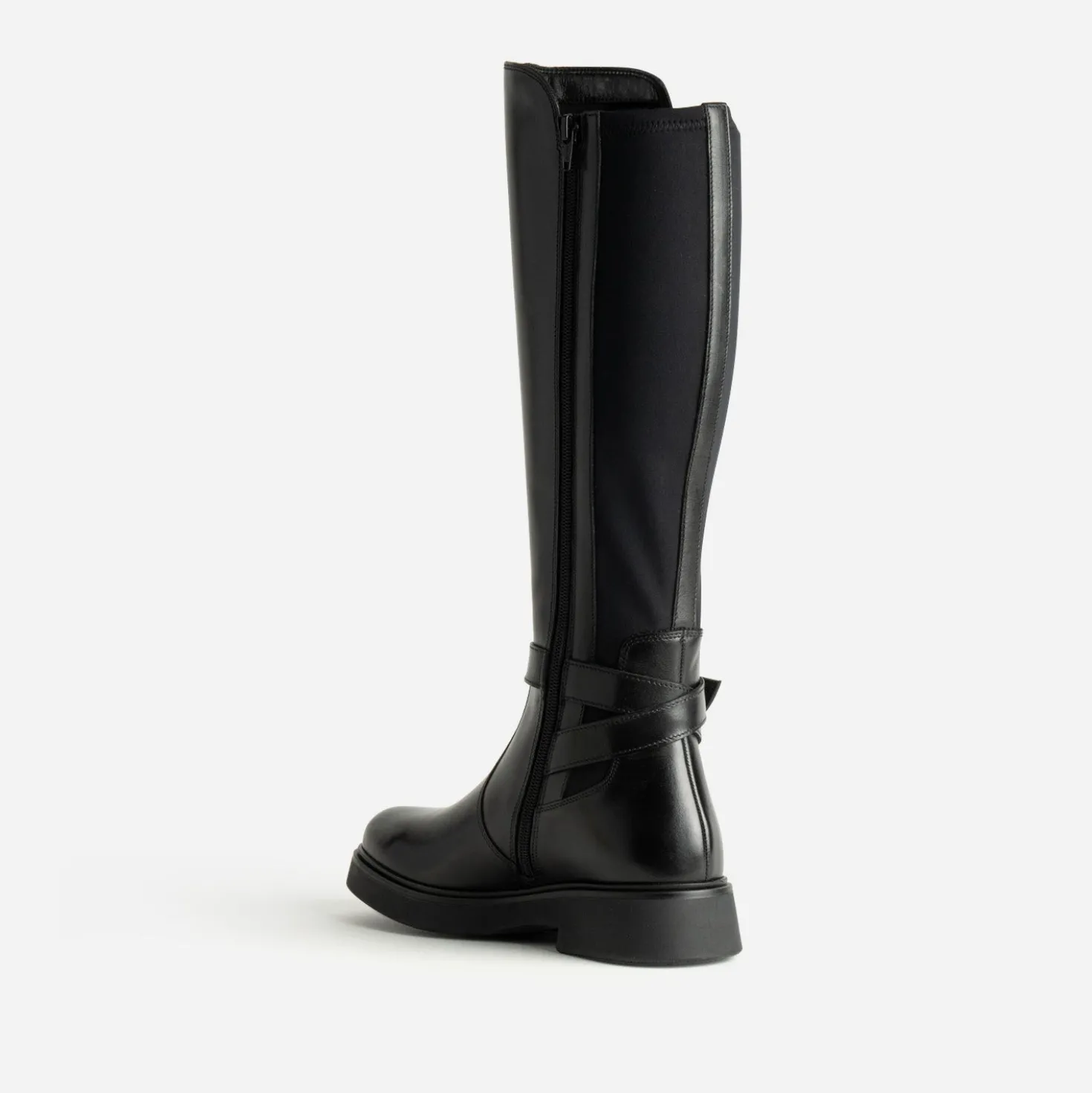 Botte noir cuir bi-matière
