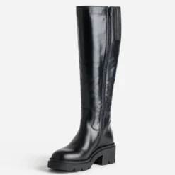 Botte noir cuir esprit motard