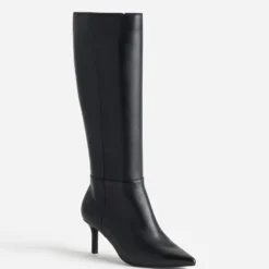 Botte noir cuir talon fin